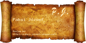 Paksi József névjegykártya