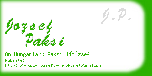 jozsef paksi business card